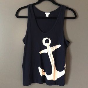 J. Crew Anchor Print Design Tank Top